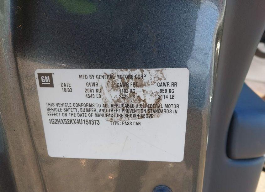 Photo 9 of 2004 Pontiac Bonneville SE (VIN 1G2HX52KX4U154373)