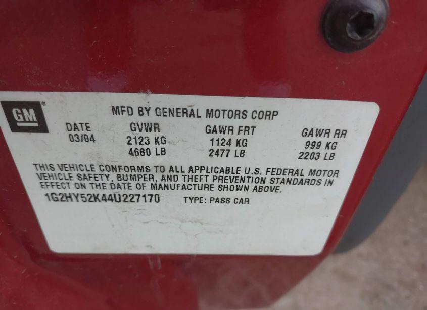 Photo 9 of 2004 Pontiac Bonneville SLE (VIN 1G2HY52K44U227170)