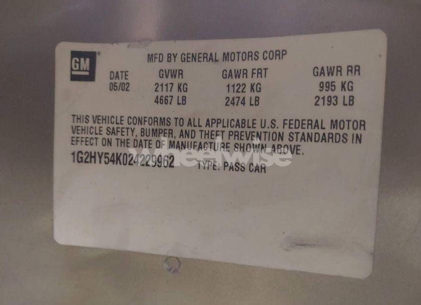 Photo 9 of 2002 Pontiac Bonneville SLE (VIN 1G2HY54K024229962)