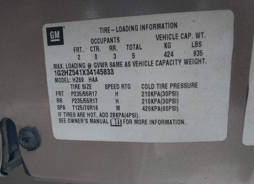 Photo 9 of 2003 Pontiac Bonneville SSEI (VIN 1G2HZ541X34145833)