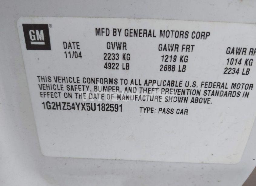 Photo 9 of 2005 Pontiac Bonneville GXP (VIN 1G2HZ54YX5U182591)