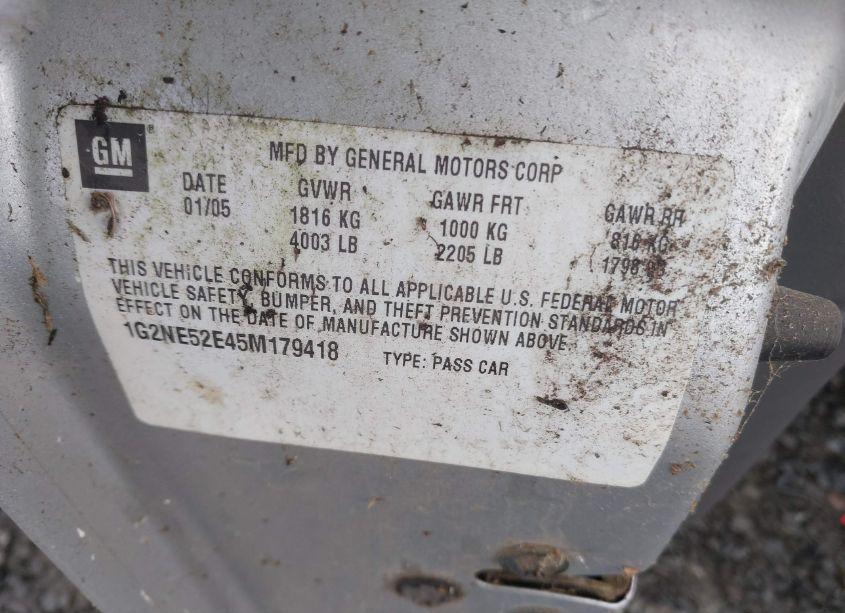 Photo 9 of 2005 Pontiac Grand AM SE (VIN 1G2NE52E45M179418)