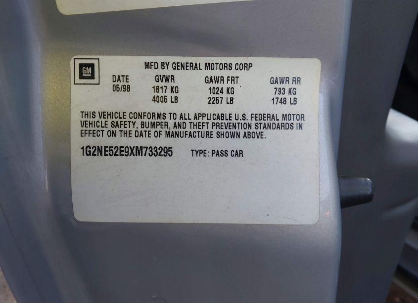 Photo 9 of 1999 Pontiac Grand AM SE1 (VIN 1G2NE52E9XM733295)