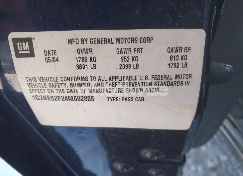 Photo 9 of 2004 Pontiac Grand AM SE (VIN 1G2NE52F24M692805)