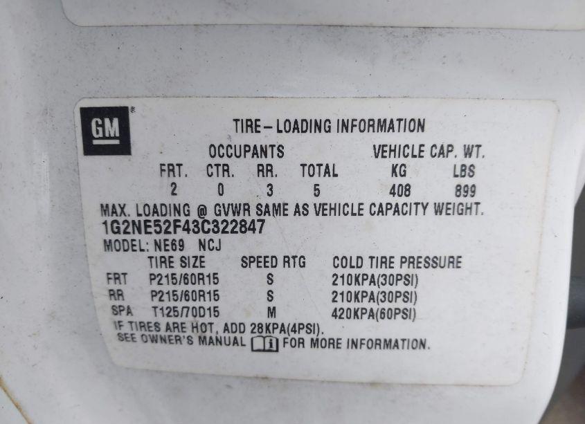 Photo 9 of 2003 Pontiac Grand AM SE (VIN 1G2NE52F43C322847)