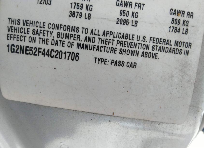 Photo 9 of 2004 Pontiac Grand AM SE (VIN 1G2NE52F44C201706)