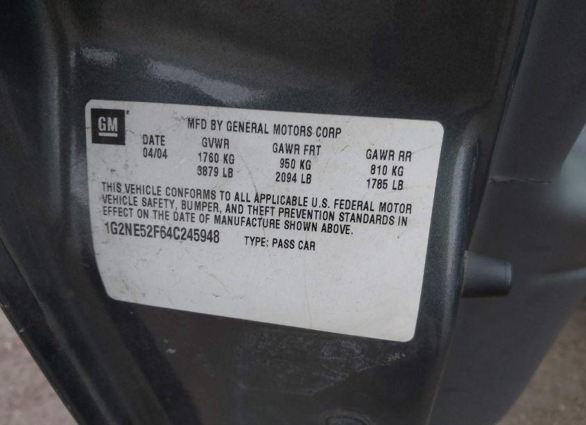 Photo 9 of 2004 Pontiac Grand AM SE (VIN 1G2NE52F64C245948)