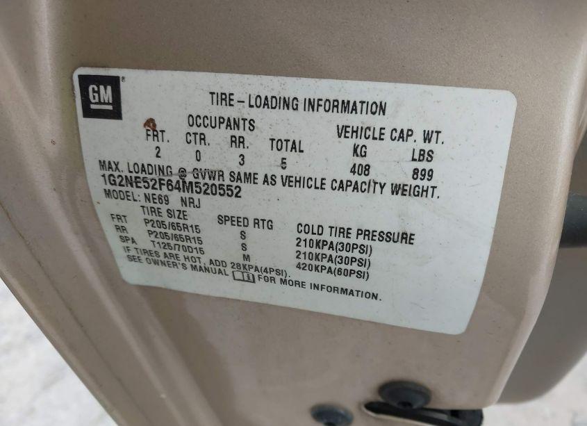 Photo 9 of 2004 Pontiac Grand AM SE (VIN 1G2NE52F64M520552)