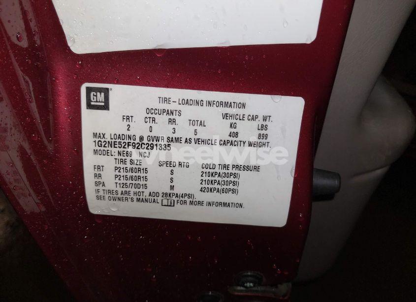 Photo 9 of 2002 Pontiac Grand AM SE (VIN 1G2NE52F92C291335)