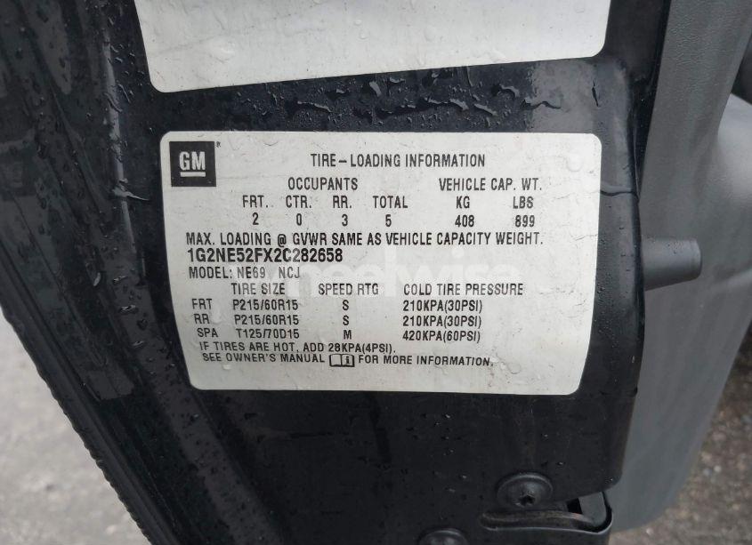 Photo 9 of 2002 Pontiac Grand AM SE (VIN 1G2NE52FX2C282658)