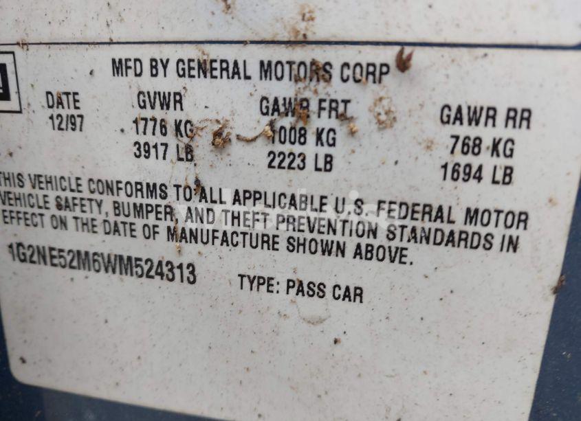 Photo 9 of 1998 Pontiac Grand AM SE (VIN 1G2NE52M6WM524313)