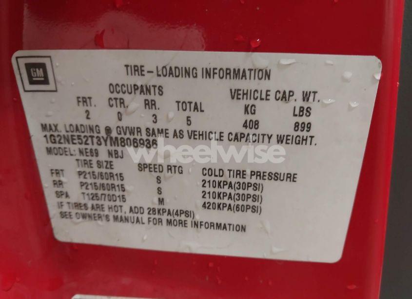 Photo 9 of 2000 Pontiac Grand AM SE (VIN 1G2NE52T3YM806936)