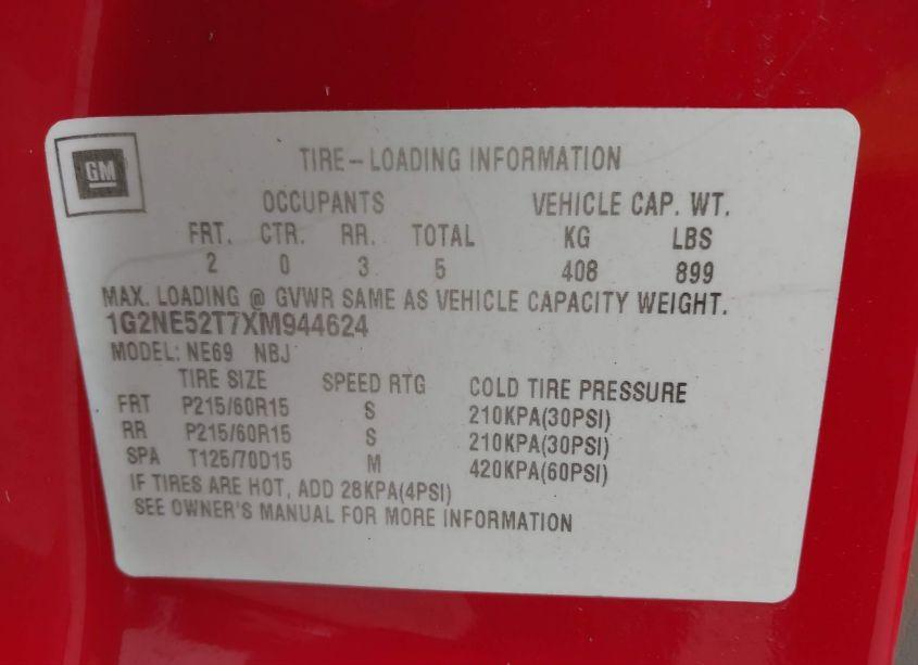 Photo 9 of 1999 Pontiac Grand AM SE (VIN 1G2NE52T7XM944624)