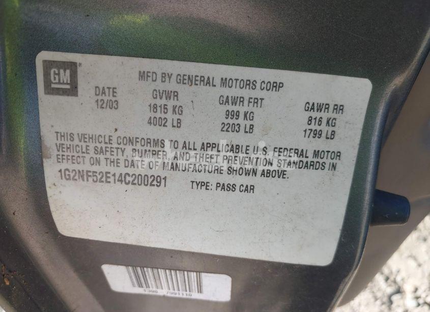 Photo 9 of 2004 Pontiac Grand AM SE1 (VIN 1G2NF52E14C200291)