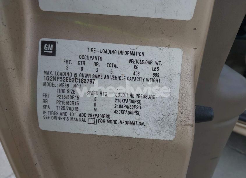 Photo 9 of 2002 Pontiac Grand AM SE1 (VIN 1G2NF52E52C183797)