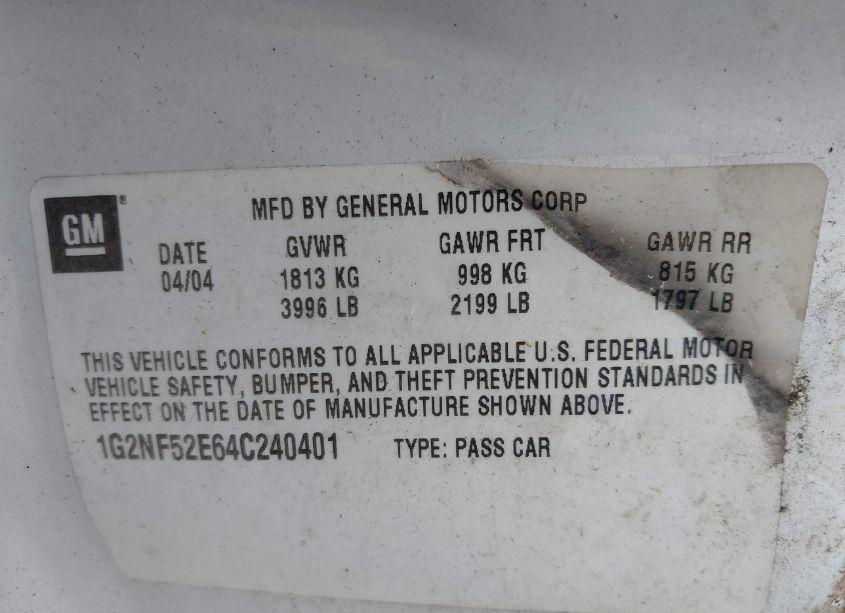 Photo 9 of 2004 Pontiac Grand AM SE1 (VIN 1G2NF52E64C240401)