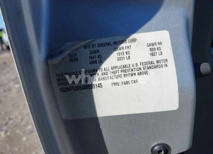 Photo 9 of 2004 Pontiac Grand AM SE1 (VIN 1G2NF52E64M695145)