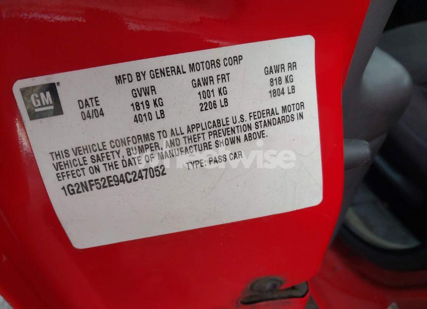 Photo 9 of 2004 Pontiac Grand AM SE1 (VIN 1G2NF52E94C247052)