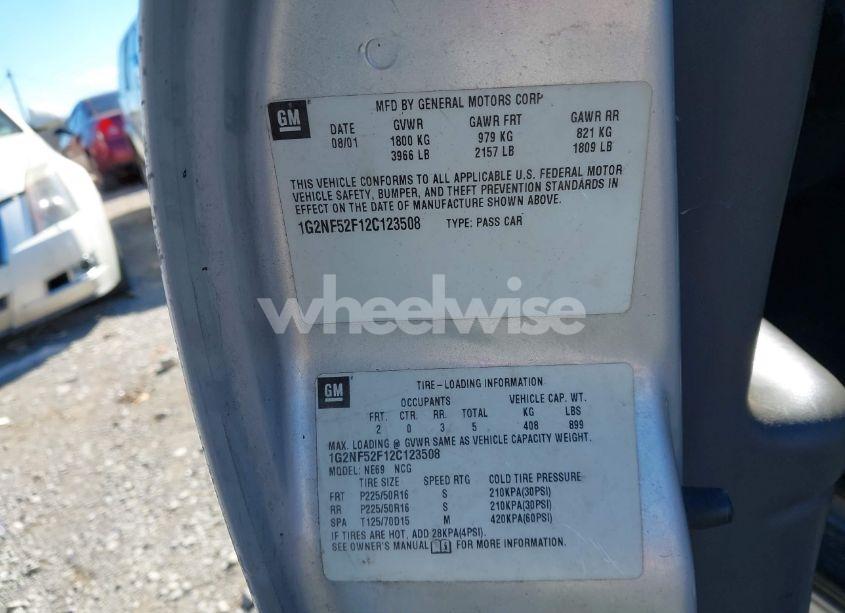 Photo 9 of 2002 Pontiac Grand AM SE1 (VIN 1G2NF52F12C123508)