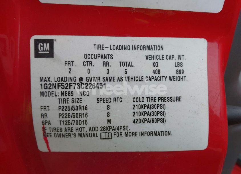 Photo 9 of 2003 Pontiac Grand AM SE1 (VIN 1G2NF52F73C226451)