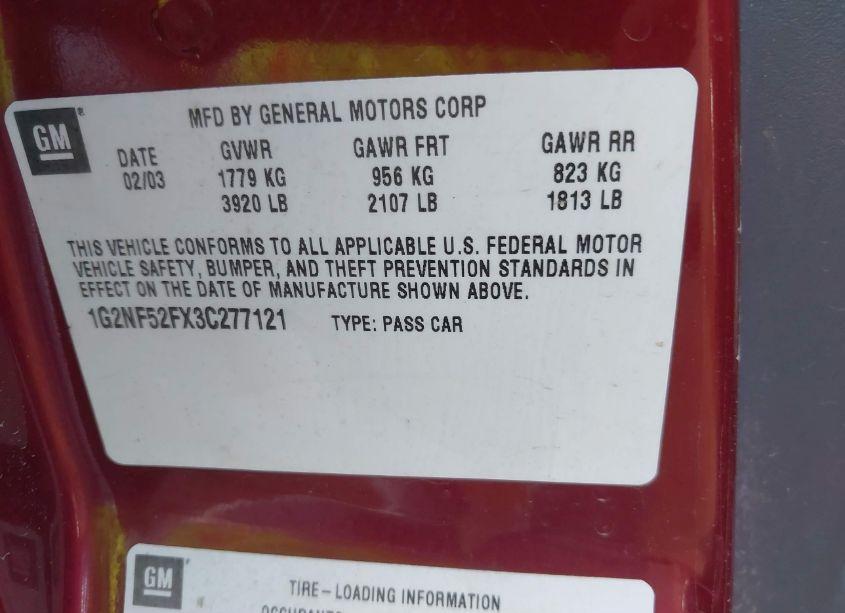 Photo 9 of 2003 Pontiac Grand AM SE1 (VIN 1G2NF52FX3C277121)