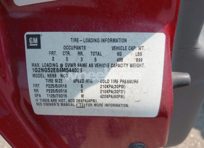 Photo 9 of 2004 Pontiac Grand AM SE2 (VIN 1G2NG52E84M544028)