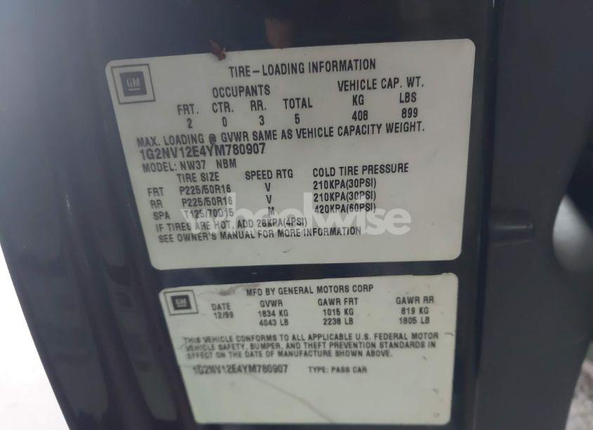 Photo 9 of 2000 Pontiac Grand AM GT1 (VIN 1G2NV12E4YM780907)