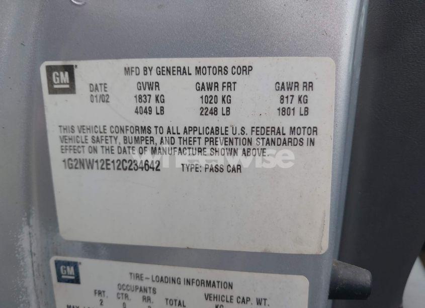 Photo 9 of 2002 Pontiac Grand AM GT (VIN 1G2NW12E12C234642)