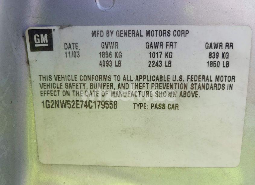 Photo 9 of 2004 Pontiac Grand AM GT (VIN 1G2NW52E74C179558)