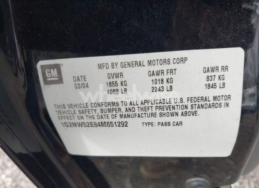 Photo 9 of 2004 Pontiac Grand AM GT (VIN 1G2NW52E84M651292)