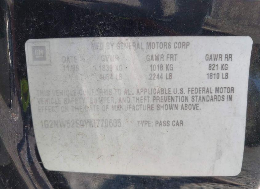 Photo 9 of 2000 Pontiac Grand AM GT (VIN 1G2NW52E9YM770605)