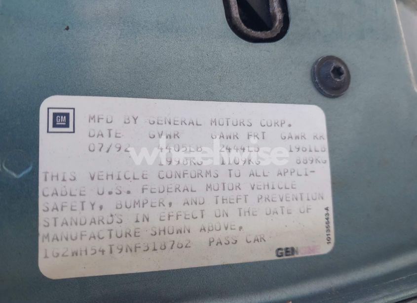 Photo 9 of 1992 Pontiac Grand PRIX LE (VIN 1G2WH54T9NF318762)