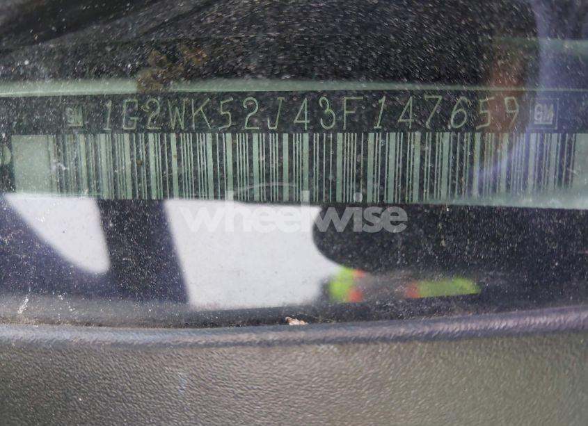 Photo 9 of 2003 Pontiac Grand PRIX SE (VIN 1G2WK52J43F147659)