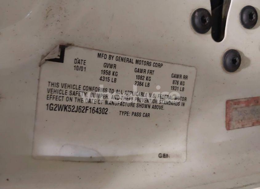 Photo 9 of 2002 Pontiac Grand PRIX SE (VIN 1G2WK52J62F164302)