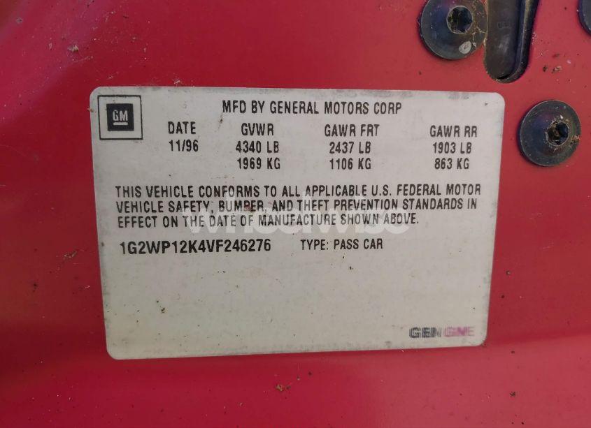 Photo 9 of 1997 Pontiac Grand PRIX GT (VIN 1G2WP12K4VF246276)