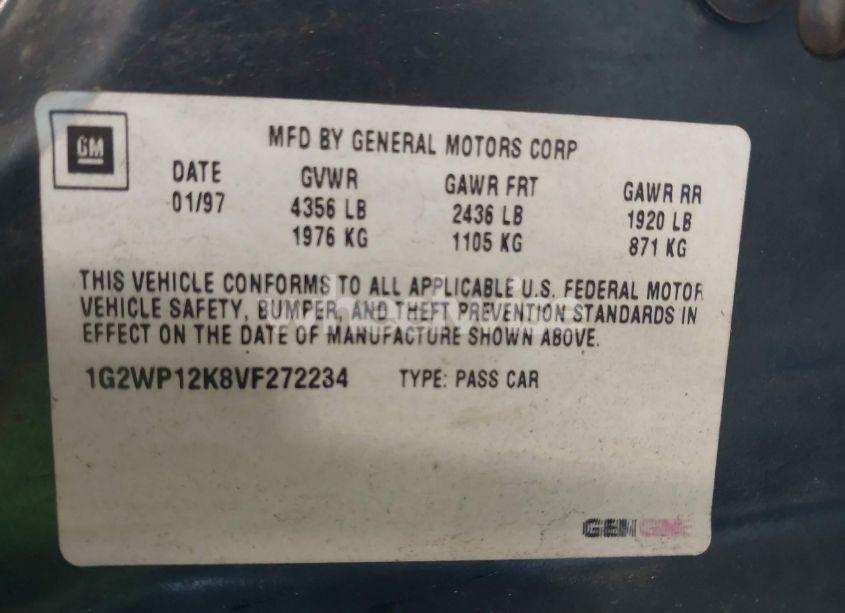 Photo 9 of 1997 Pontiac Grand PRIX GT (VIN 1G2WP12K8VF272234)