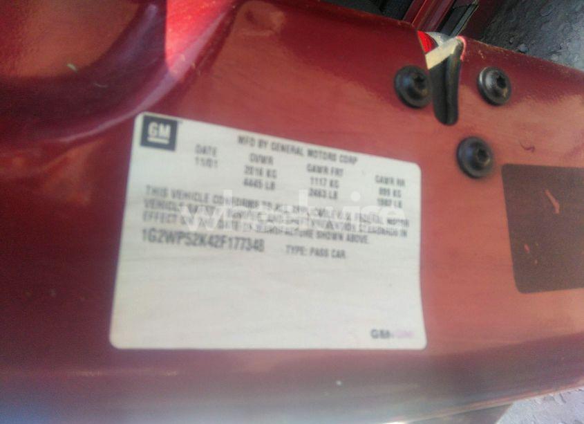 Photo 9 of 2002 Pontiac Grand PRIX GT (VIN 1G2WP52K42F177348)