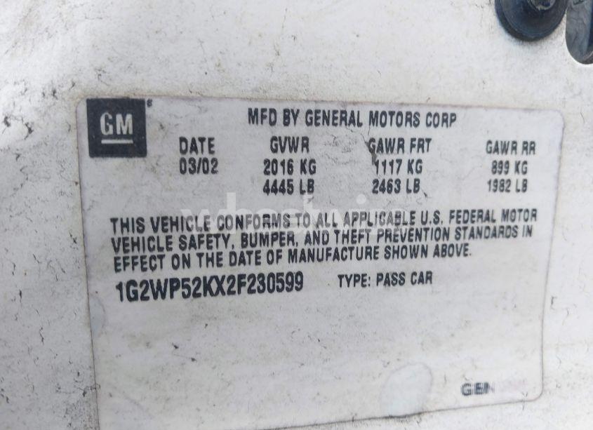 Photo 9 of 2002 Pontiac Grand PRIX GT (VIN 1G2WP52KX2F230599)