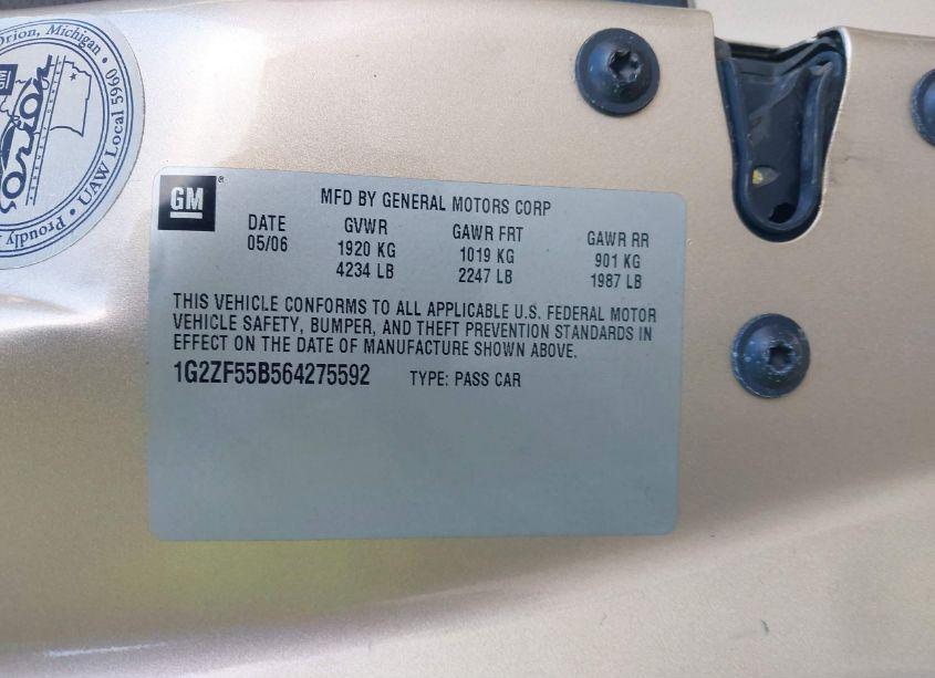 Photo 9 of 2006 Pontiac G6 (VIN 1G2ZF55B564275592)