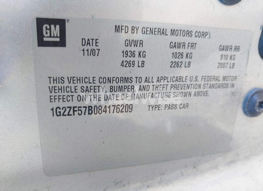 Photo 9 of 2008 Pontiac G6 VALUE LEADER (VIN 1G2ZF57B084176209)