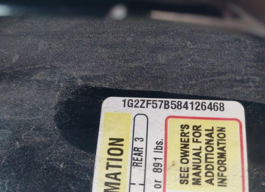 Photo 9 of 2008 Pontiac G6 VALUE LEADER (VIN 1G2ZF57B584126468)