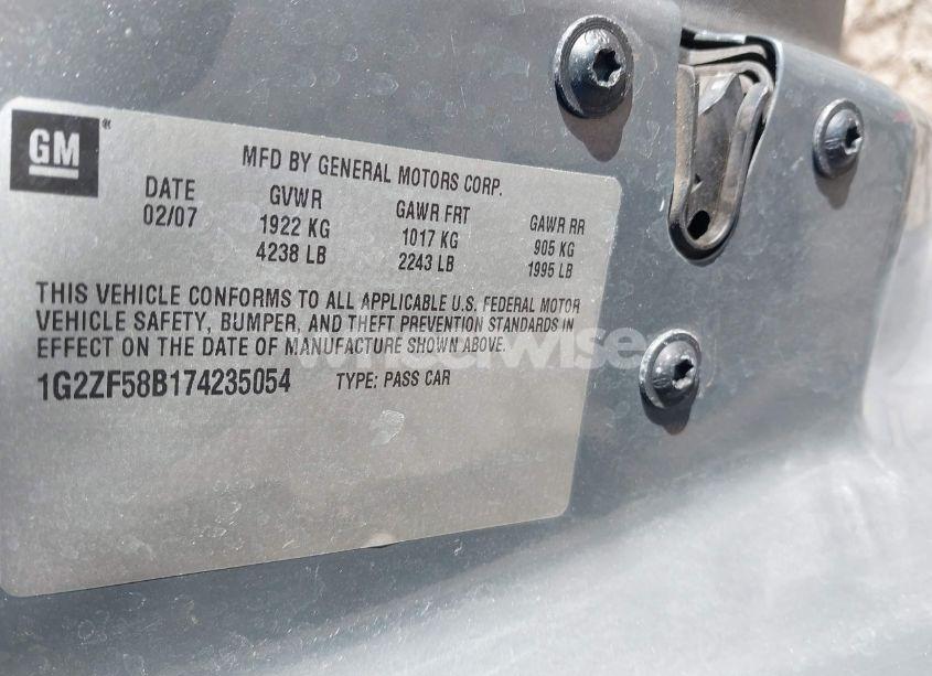 Photo 9 of 2007 Pontiac G6 VALUE LEADER (VIN 1G2ZF58B174235054)