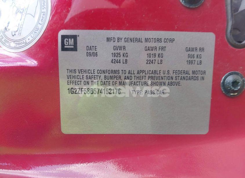 Photo 9 of 2007 Pontiac G6 VALUE LEADER (VIN 1G2ZF58B574152176)