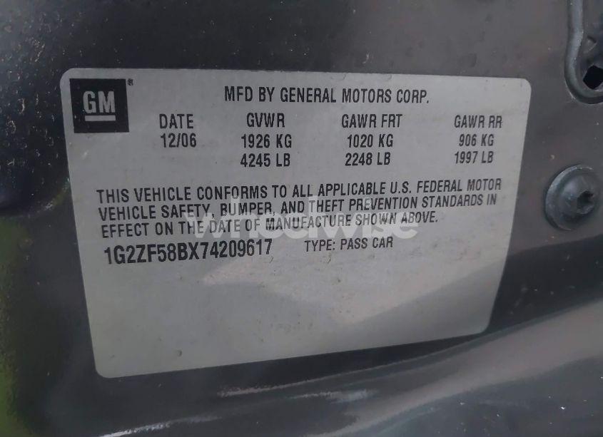 Photo 9 of 2007 Pontiac G6 VALUE LEADER (VIN 1G2ZF58BX74209617)