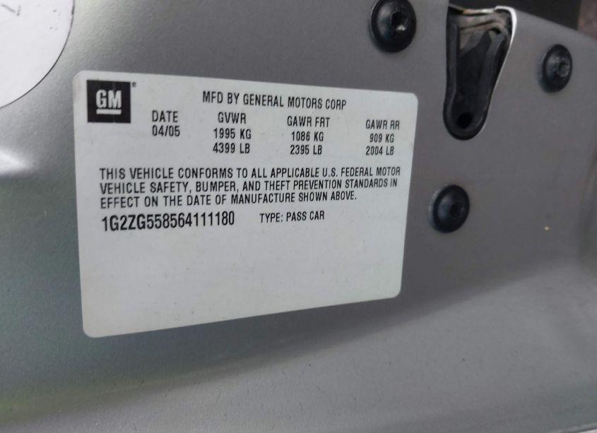 Photo 9 of 2006 Pontiac G6 (VIN 1G2ZG558564111180)