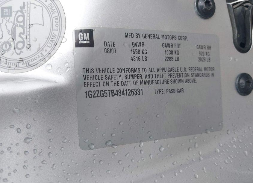 Photo 9 of 2008 Pontiac G6 (VIN 1G2ZG57B484126331)