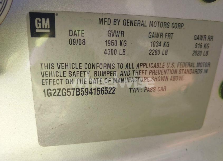 Photo 9 of 2009 Pontiac G6 N/A (VIN 1G2ZG57B594156522)