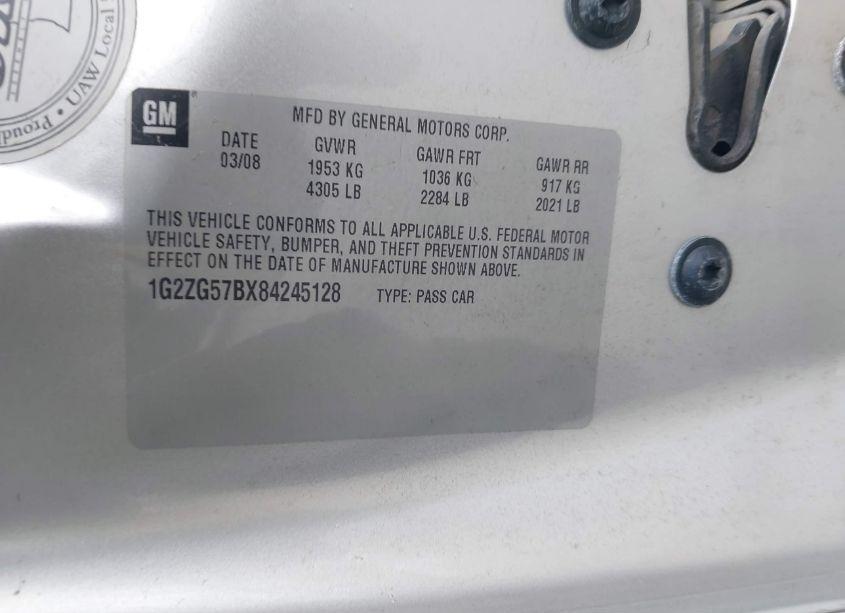 Photo 9 of 2008 Pontiac G6 (VIN 1G2ZG57BX84245128)