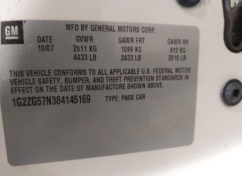 Photo 9 of 2008 Pontiac G6 (VIN 1G2ZG57N384145169)