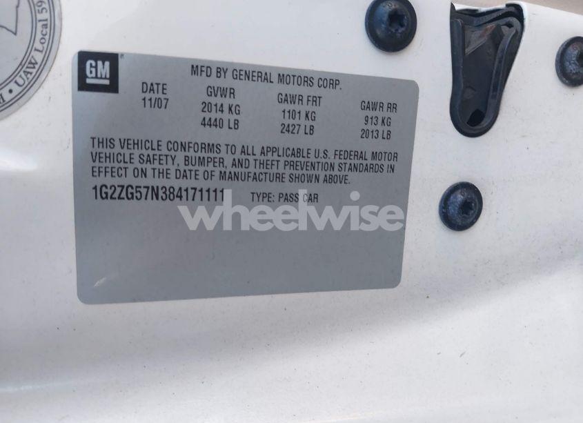 Photo 9 of 2008 Pontiac G6 (VIN 1G2ZG57N384171111)